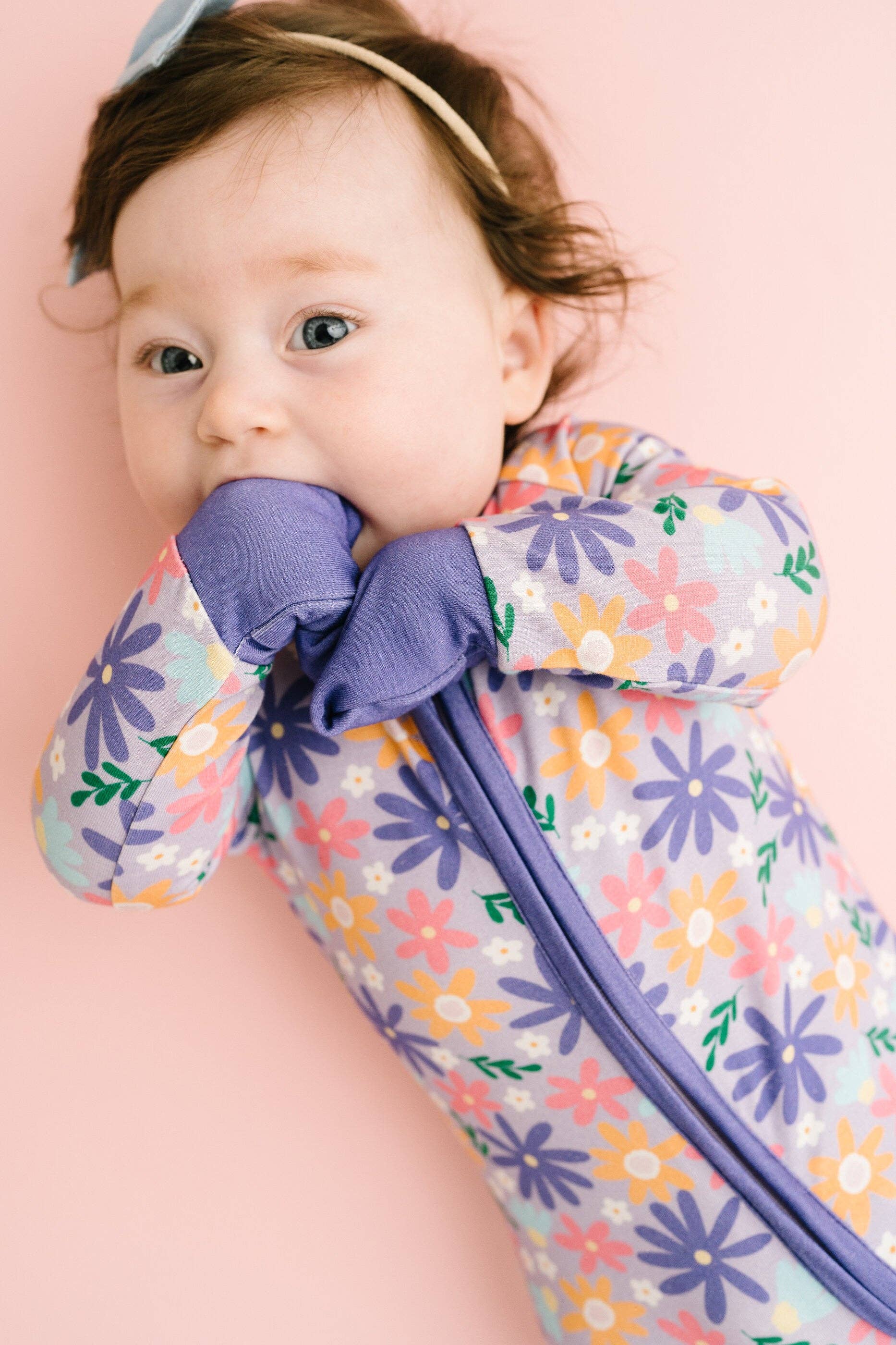 Little One Shop - Wholesale Sleepsuit - Baby - Lavender Blooms Bamboo Sleeper7