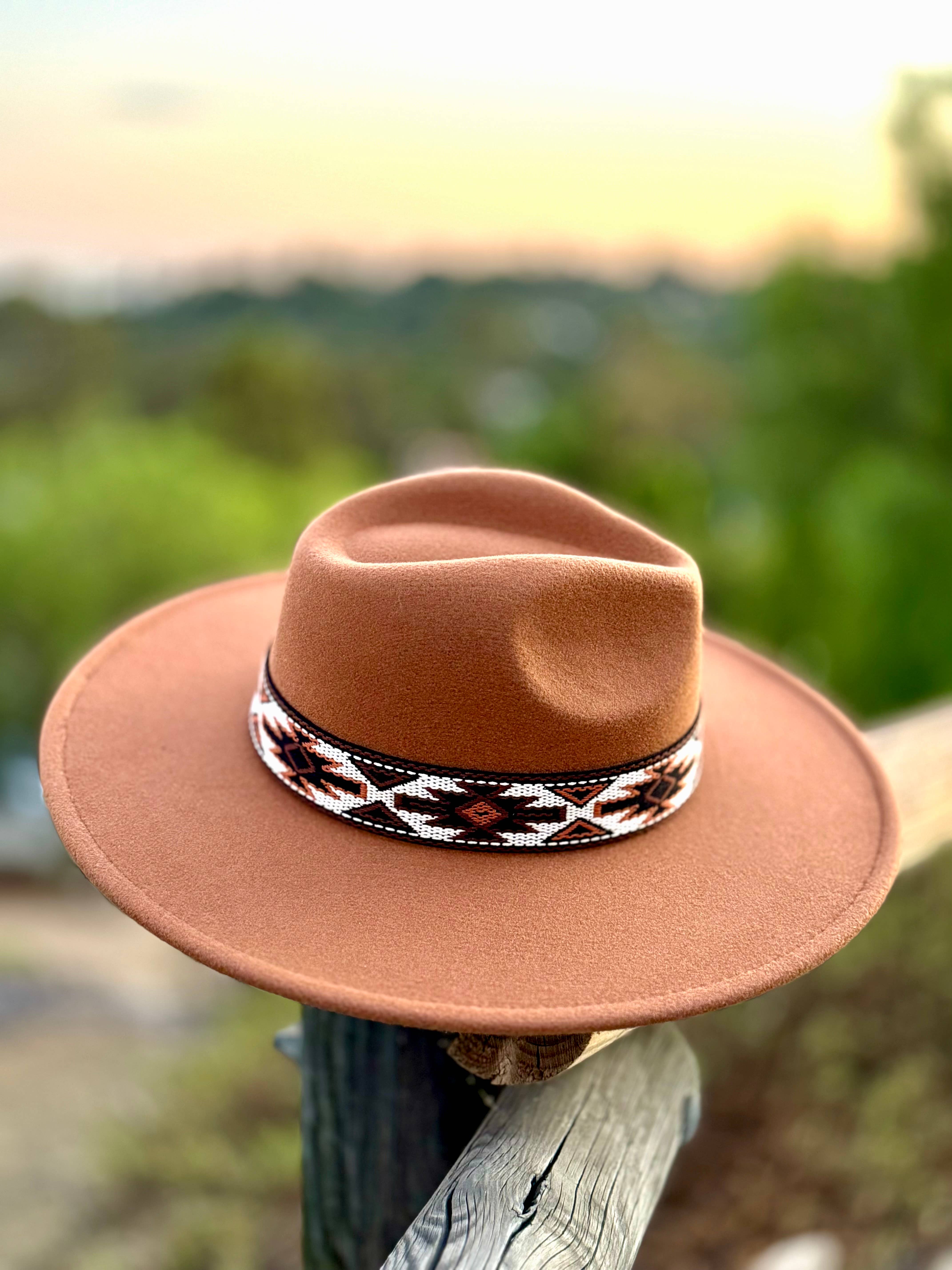 Justin & Taylor - Wholesale Fedora - Women's - Wild Pony | Fedora Adorned with Aztec Belt Trim1
