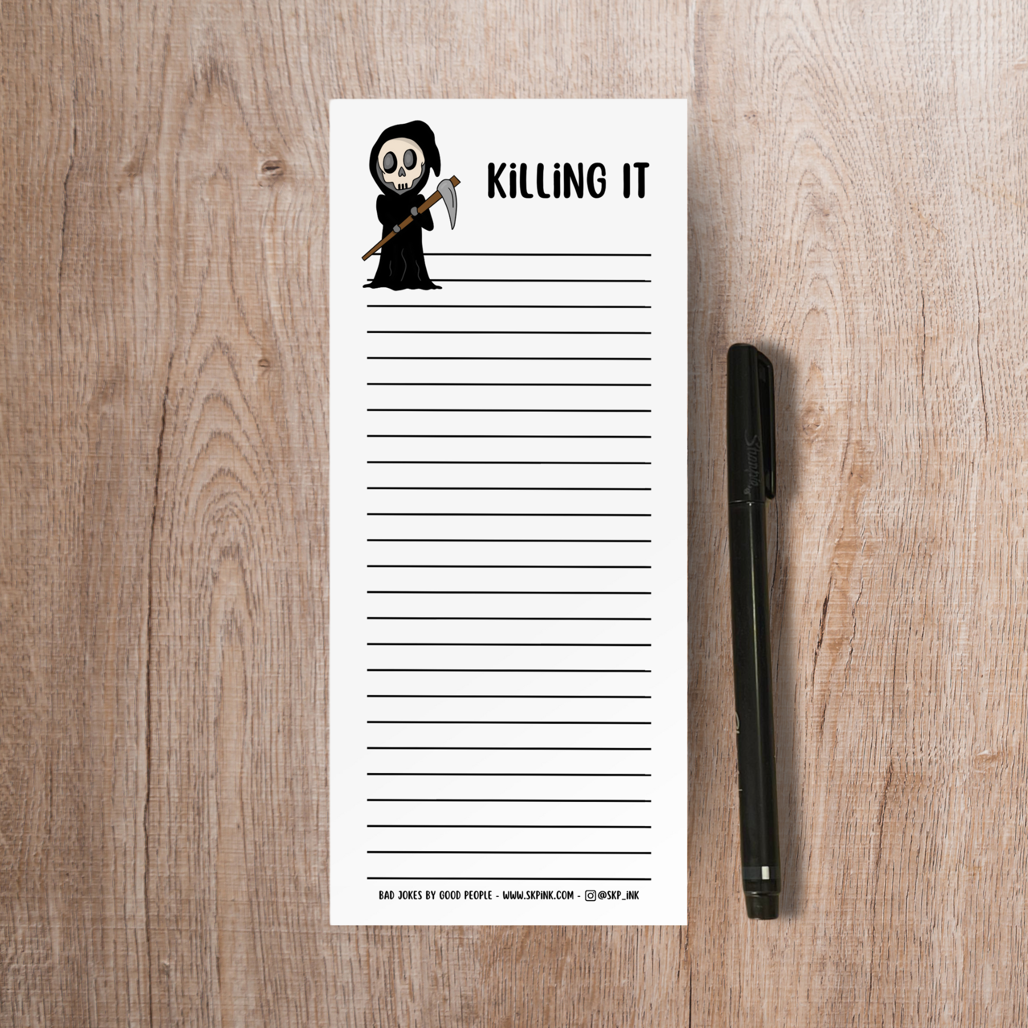 SKP ink – Bloco de notas por atacado – Bloco de notas Funny Grim Reaper | Papelaria You're Killing Iit Pun1