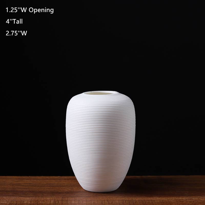 Sweet Home Deco – Großhandel Vasen – Keramische Blütenvasen, schlichte Blumenvase in Weiß/Schwarz 5