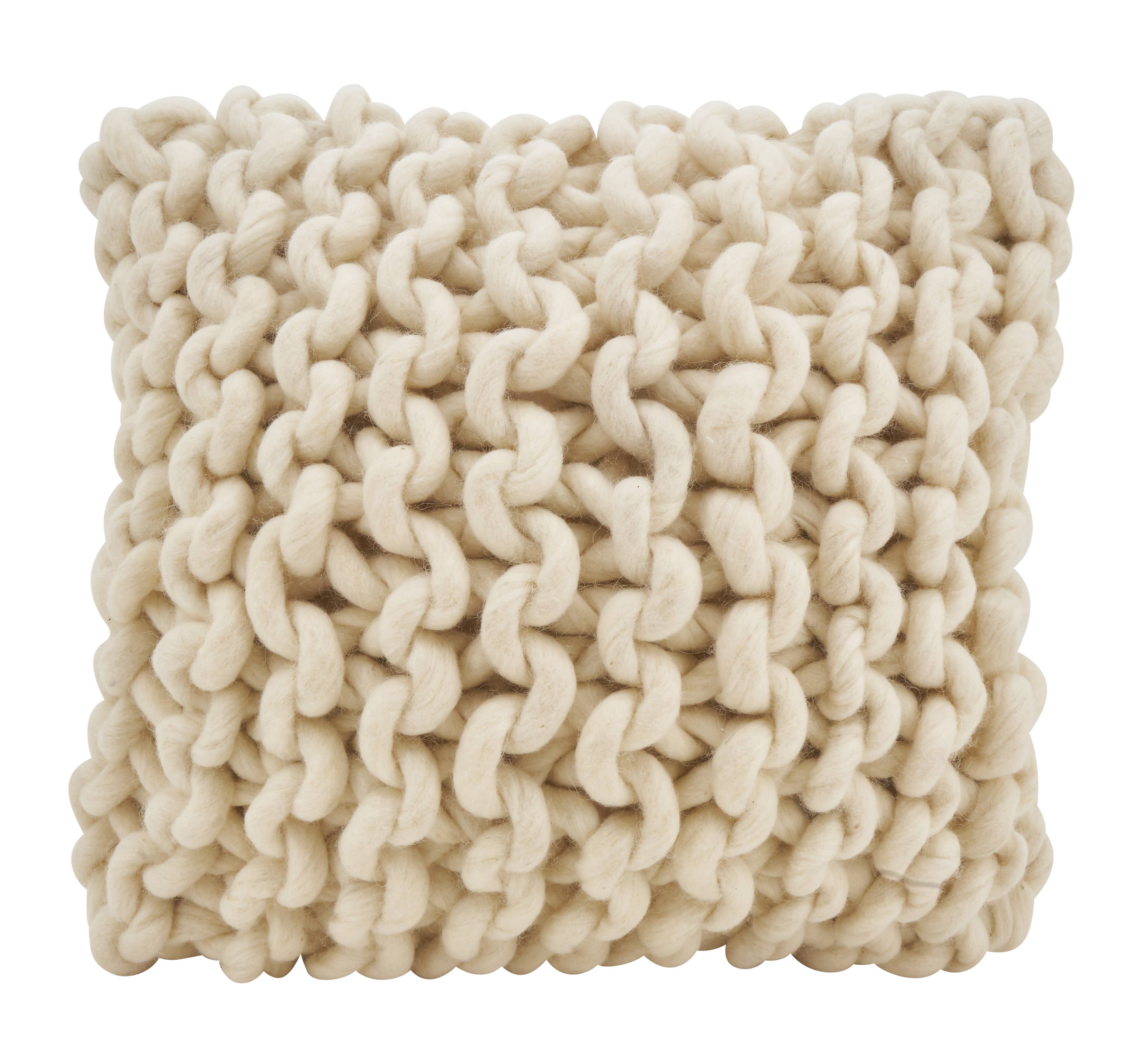 Saro Lifestyle - Wholesale Throw/Decorative Pillow - Chunky Cable Knit Design Accent Cushion Wool Throw Pillow2