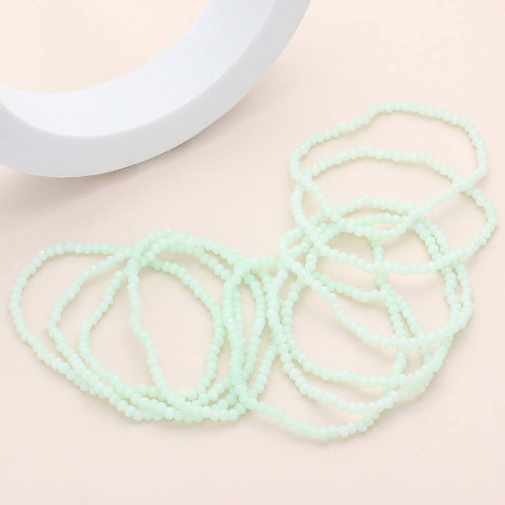 Sensibling Corp. - Vendita all'ingrosso Bracciale con perline - 10 pezzi - Braccialetti elasticizzati multistrato con perline sfaccettate13