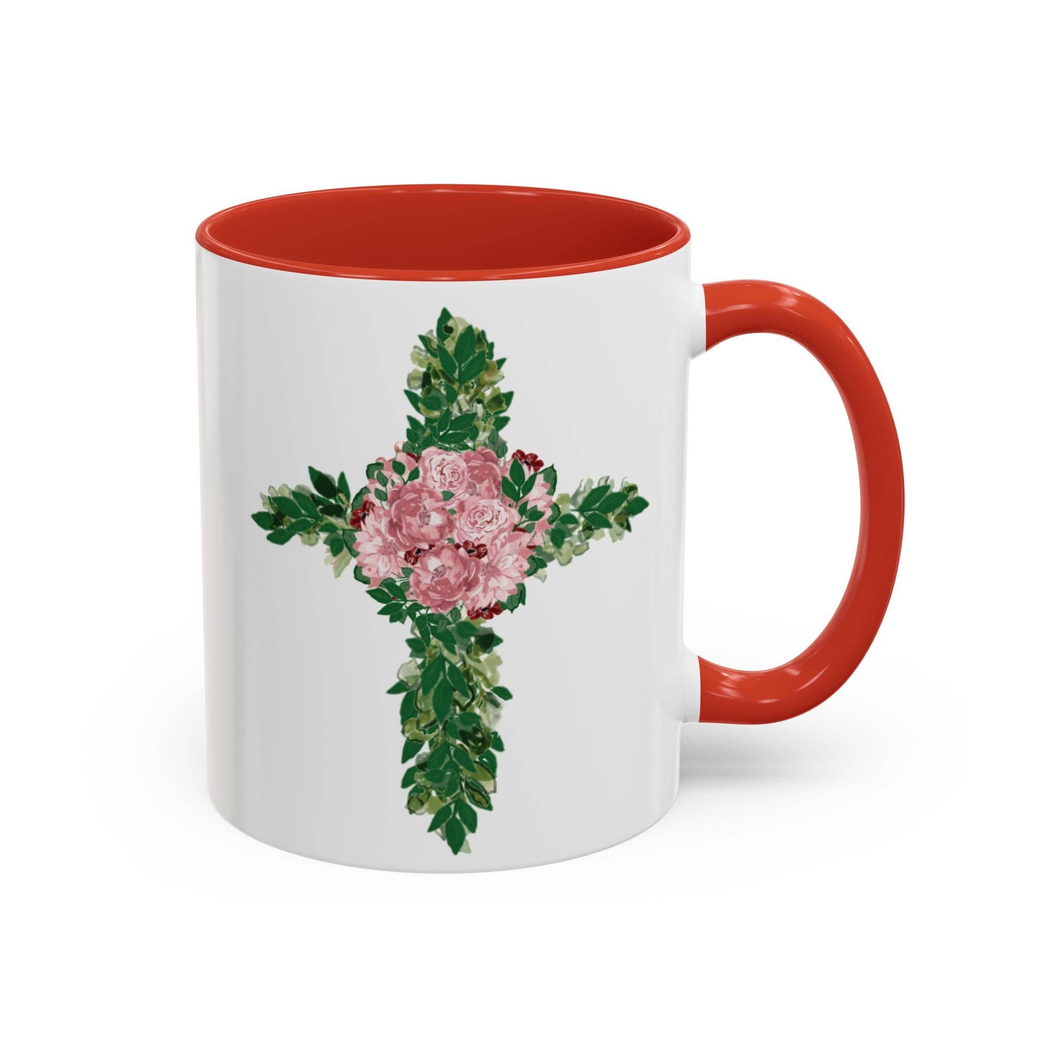 Blue Cava - Wholesale Coffee Mug - Floral Cross Two Tone  Coffee Mugs, 11 oz. 4