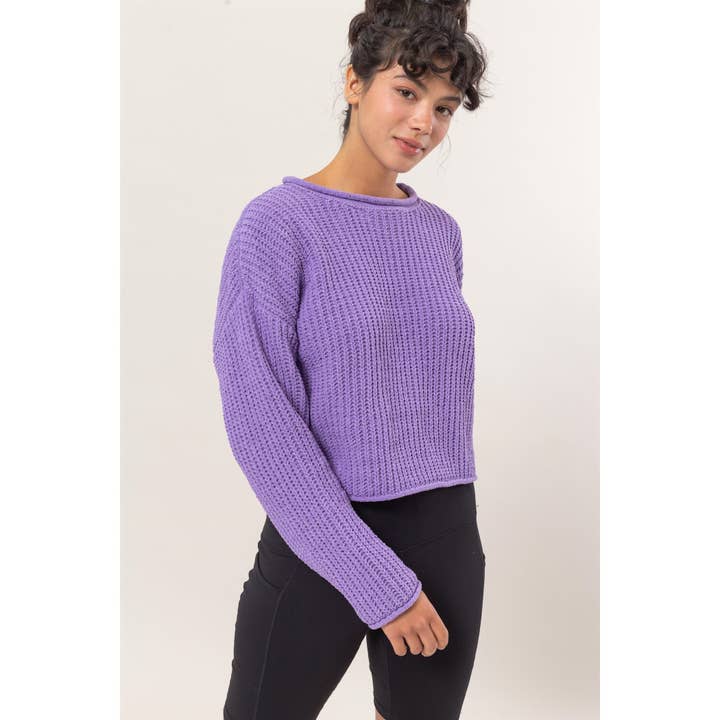 HYFVE - Wholesale Knit Sweater - Women's - DZ24F028-Rolled Edge Sweater