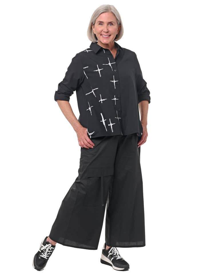Tulip Clothing - Wholesale Button Down Shirt - Women's - SDC530 Farrah in Black Galaxy