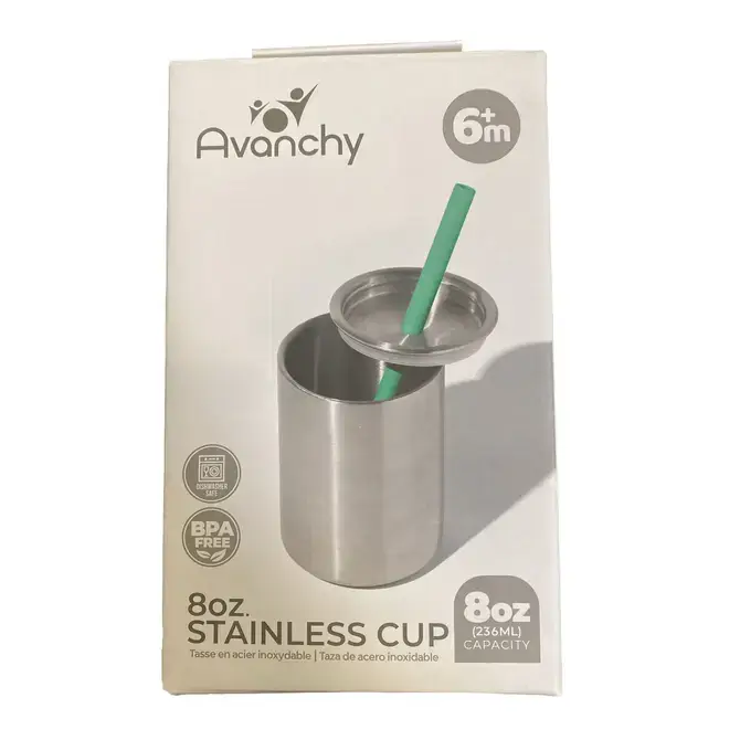 Avanchy - Wholesale Drinking Glass/Cup - Kids & Baby - 8 oz. Avanchy Stainless Stee Baby Cup, Straw + Silicone Lid5
