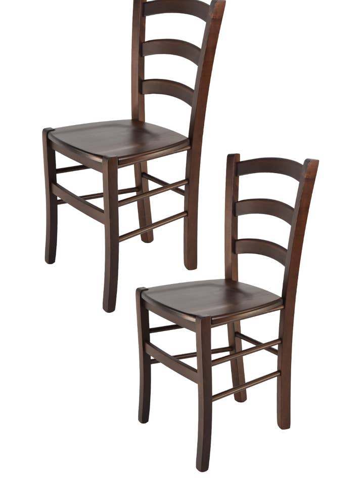 Venedigs stole i mørkt valnøddetræ og træsæde for engroshandel hos Tommychairs