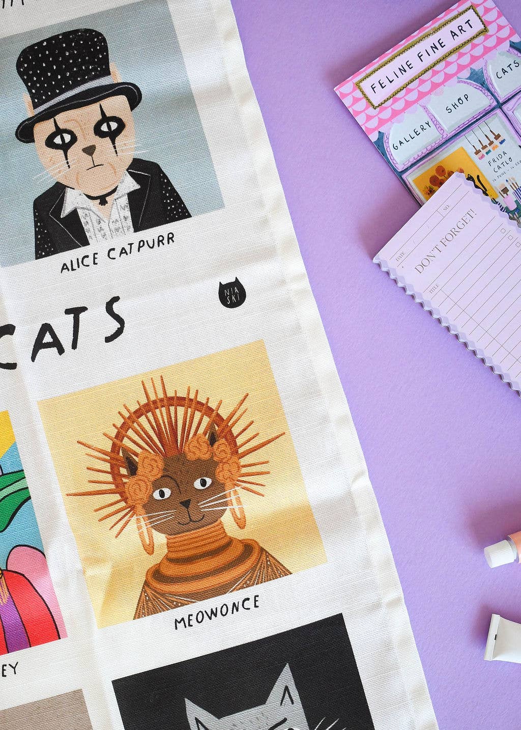 Niaski - Feline Fine Art (USA DUTIES PAID) – wholesale Tea towel – Meowsical Cats Tea Towel 6