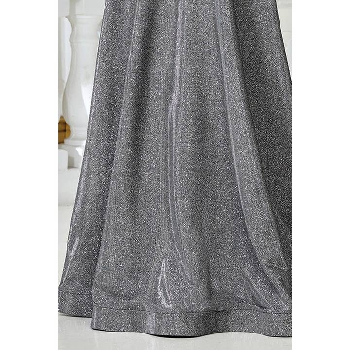 Babyfox Apparel - Wholesale Dress - Women's - Short Sleeve Bateau Neckline Metallic MoB Dress4