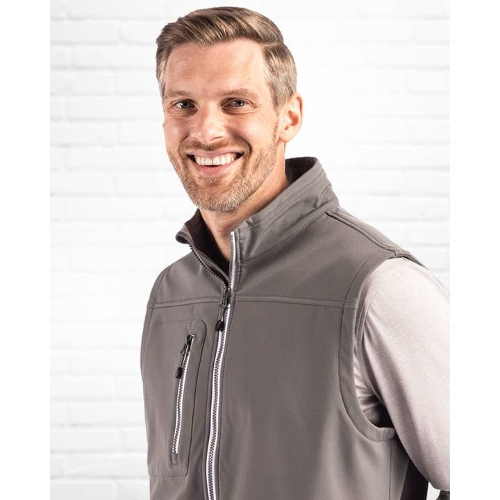 Cutter & Buck - Wholesale Outerwear Vest - Men's - Clique Telemark Eco Stretch Full Zip Mens Hooded Vest