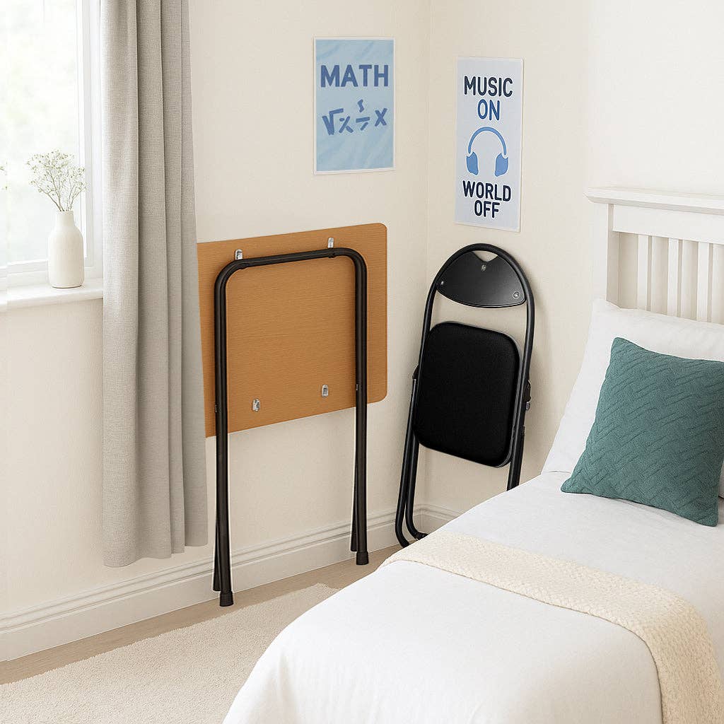 Rinkit Ltd - Wholesale Desk Set - Harbour Housewares Folding Computer Desk - Natural and Black3