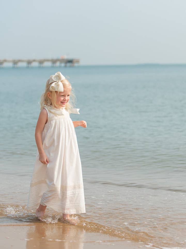 Posh Pickle - Wholesale Dress - Kids - Cambridge White Sleeveless Heirloom Dress