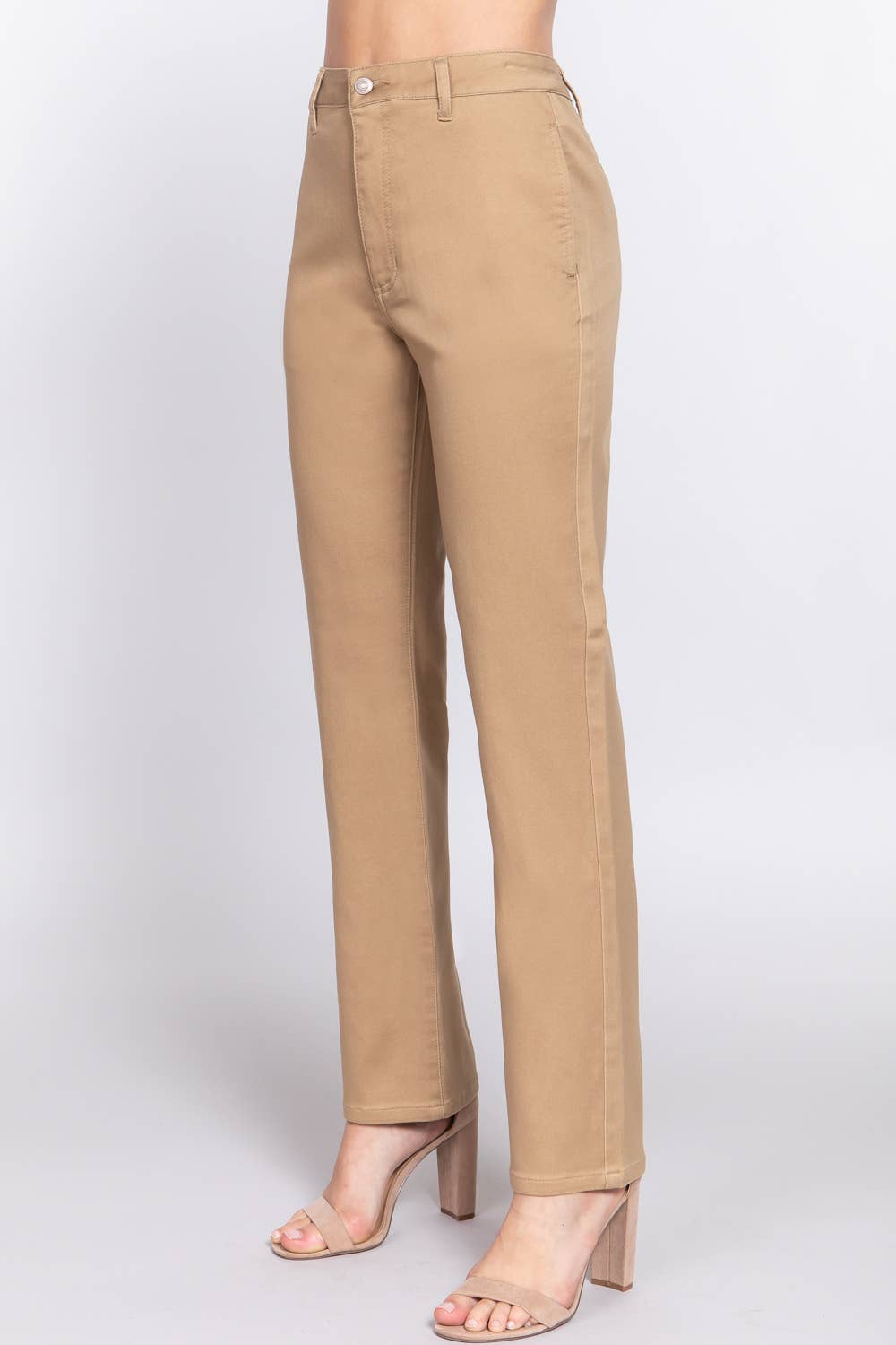 Active Basic | Active USA - Vendita all'ingrosso Pantalone - Donna - Pantaloni lunghi dritti in twill elasticizzato6