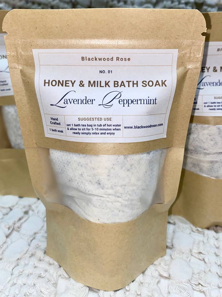 Honey & Milk Bath Soak No. 1 Lavender Peppermint for wholesale by Blackwood Rose