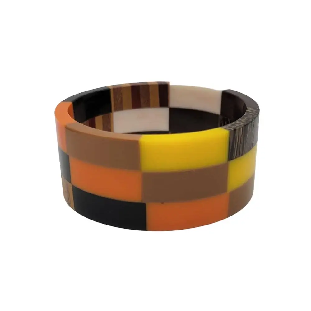 Treasure Jewelry - Wholesale Bangle Bracelet - Layered Resin Wooden Bangle2