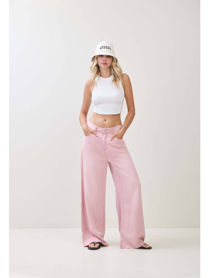 Lyserød TENCEL BUKSER S80598 for engroshandel på Faire3