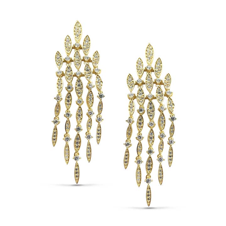 Gold Finish Sterling Silver Microwave Large Chandelier for wholesale by Kelly Waters