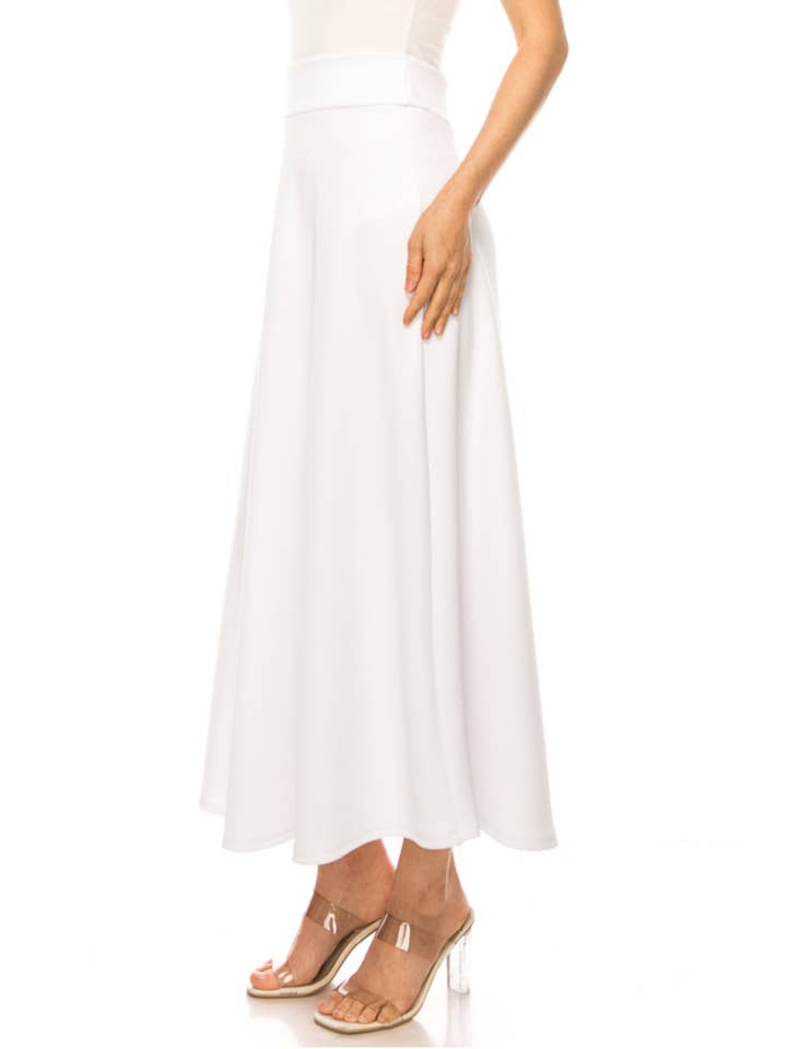 MOA COLLECTION - Wholesale Skirt - Women's - Women's Casual Solid Flare A-line Long Skirt38