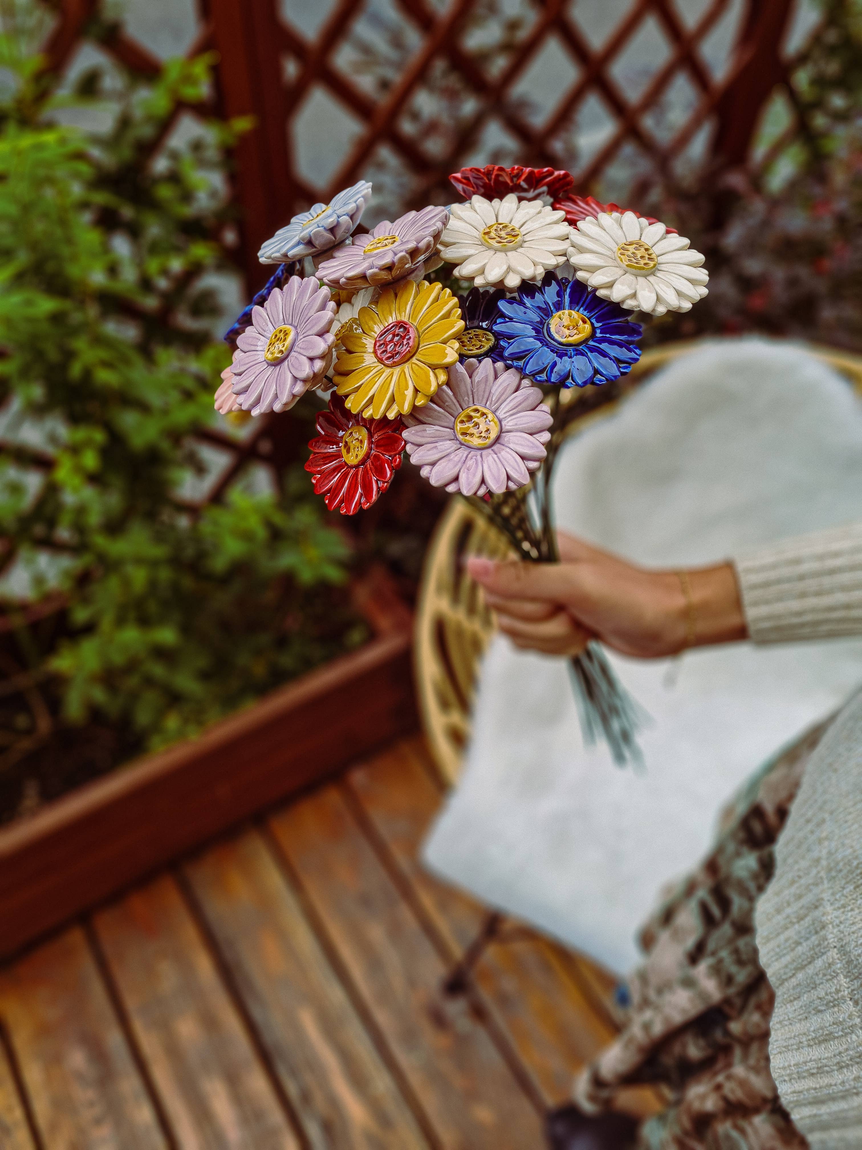 NaturoTheke – wholesale Artificial flowers – Gerbera diameter approx. 5 cm | 39 cm stem30