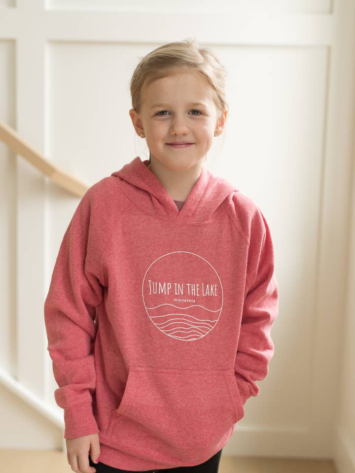 Jump in the Lake Hoodie- Pomegranate for wholesale by Lulie Collection