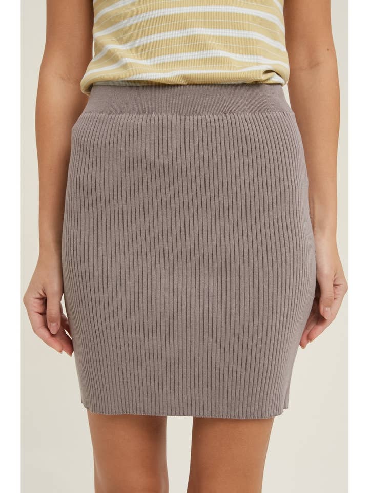 RIBBED SWEATER MINI SKIRT / WL21-6227 for wholesale by Wishlist Apparel
