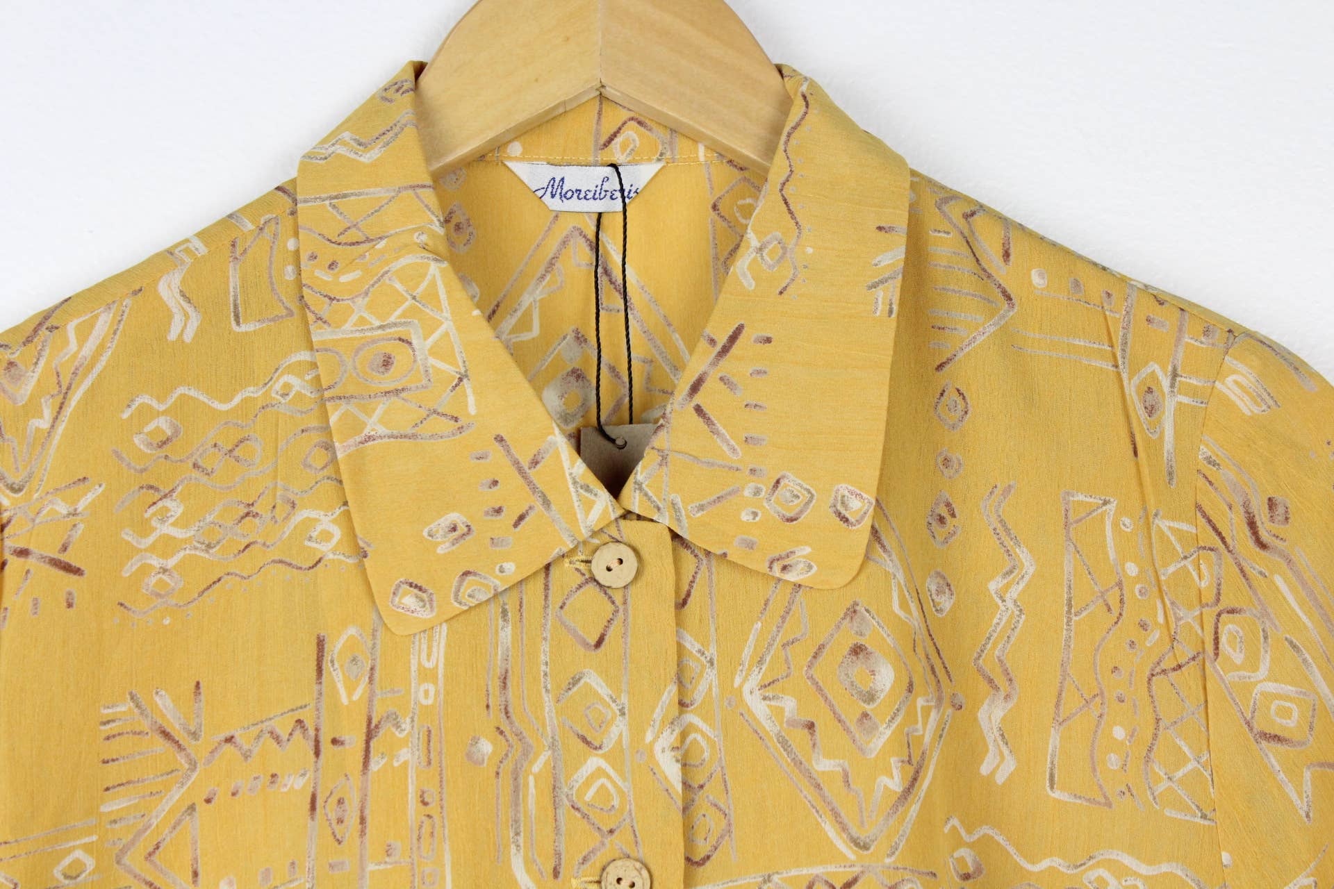 Sun's Out! - Wholesale Button Down Shirt - Women's - Vintage Short-Sleeve Button Up Blouse - Original Length3