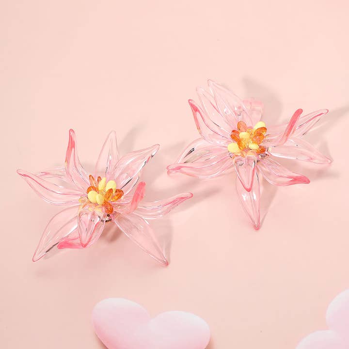 Sensibling Corp. - Wholesale Dangle earrings - Bold Oversized Resin Petal Flower Statement Earrings3