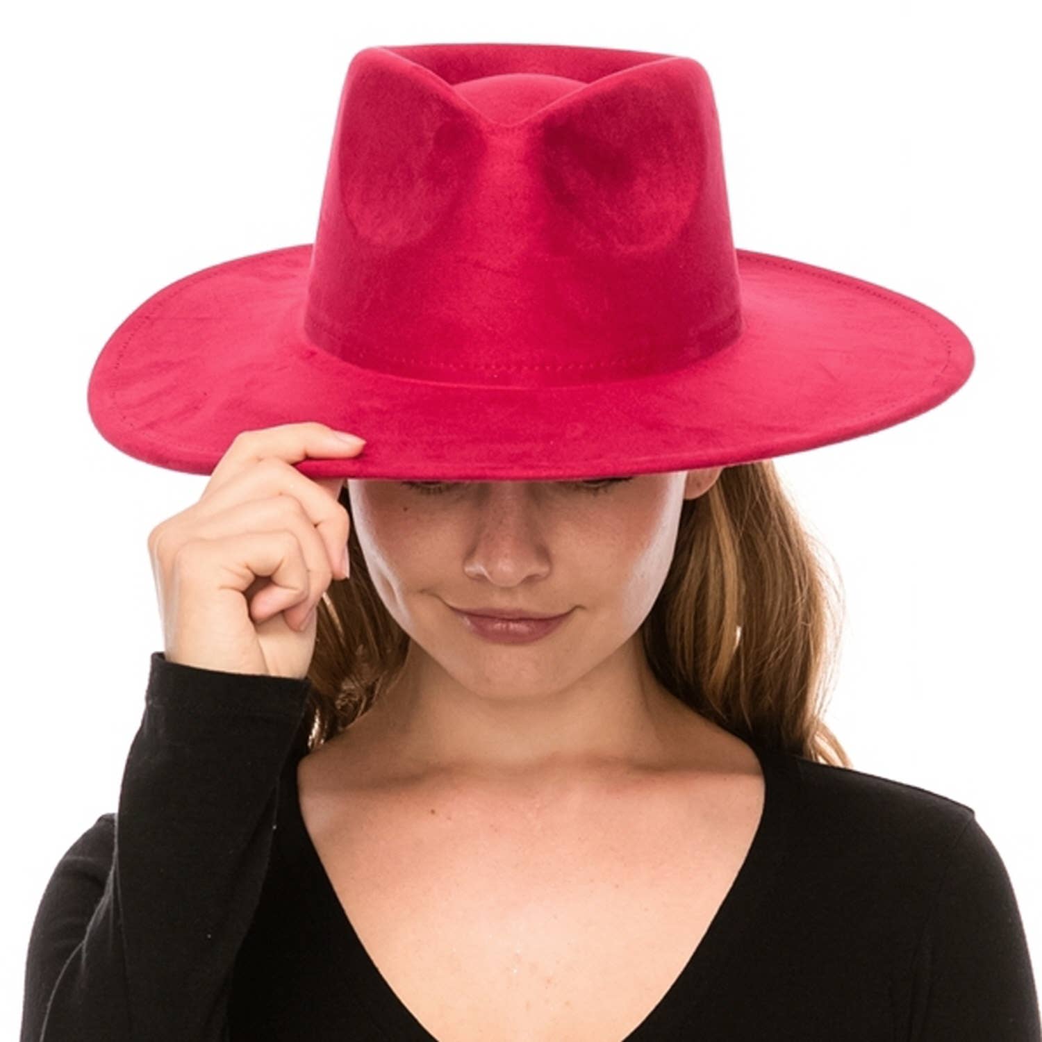 One and Only Accessories - Wholesale Fedora - Women's - Vegan Suede Rancher Hat 9