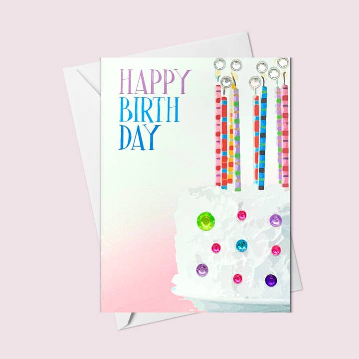 Mini Biglietto di Auguri di Buon Compleanno con Mezza Torta per la vendita all'ingrosso da parte di Russell Jeffery Design by Off By Heart Design