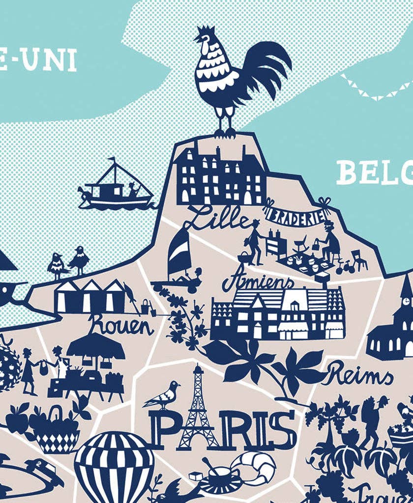 Famille Summerbelle - Wholesale Art Print - France Map Print1