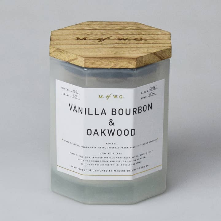 Vanilla Bourbon & Oakwood for wholesale by Makers of Wax Goods