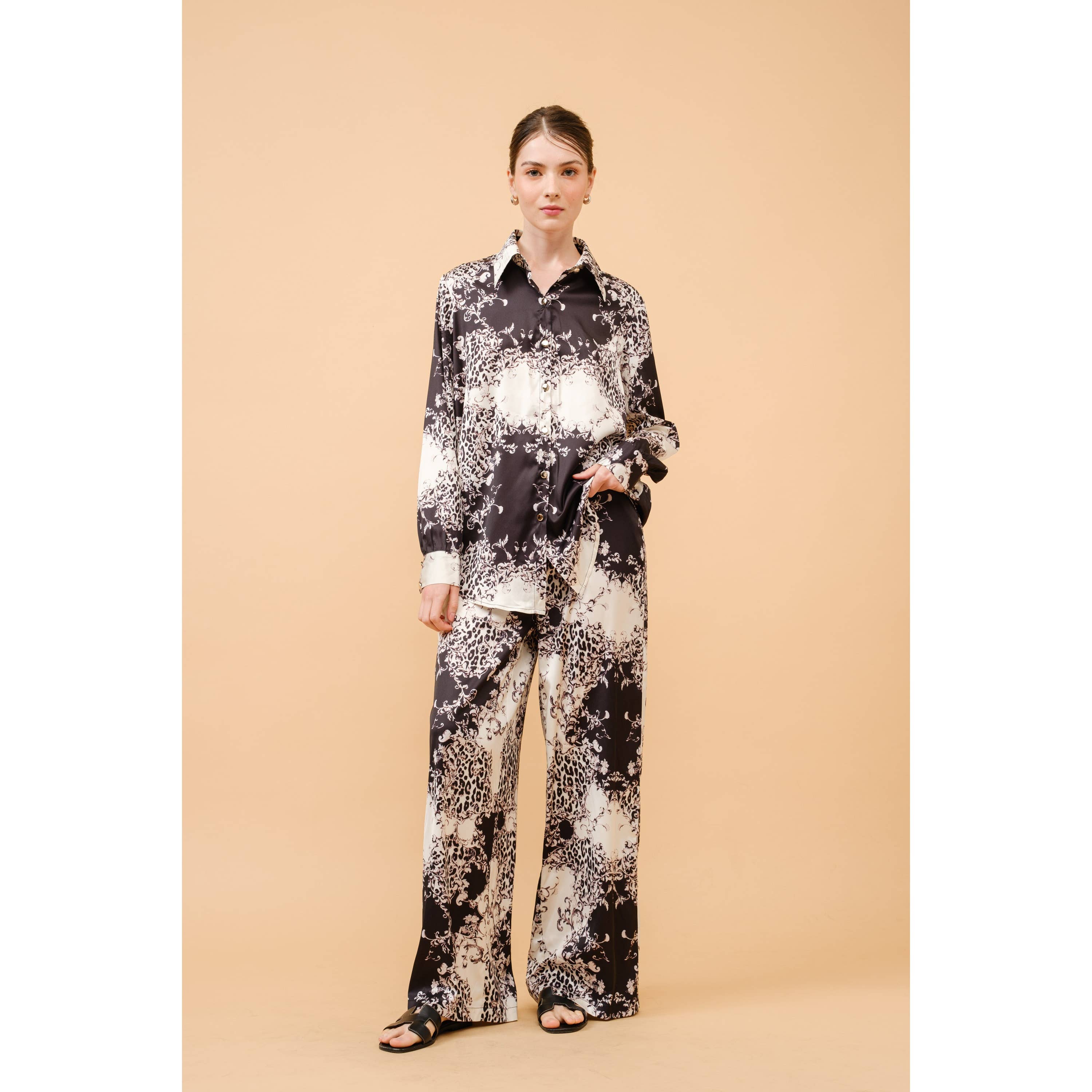 INA - Wholesale Pants - Women's - High Waist Animal Print Wide Pants12