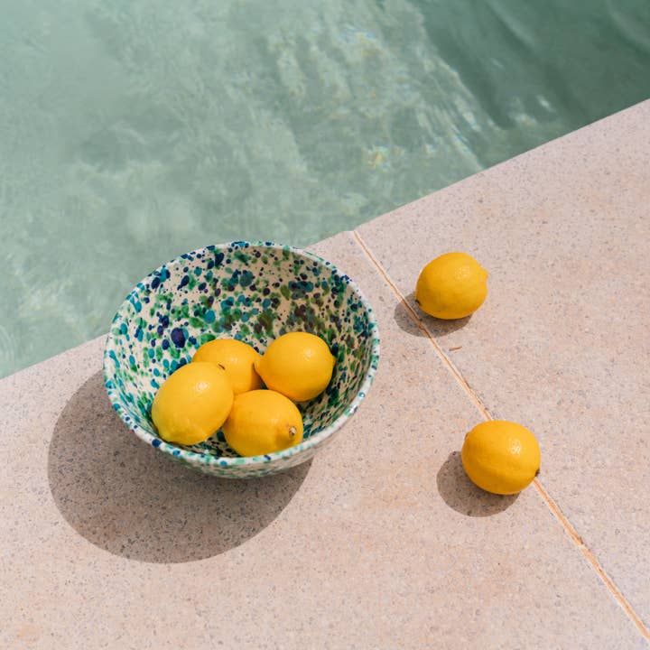 Alfar Tierra Cocida - Wholesale Mixing Bowl - Large Modern Ceramic Salad Bowl / CORAL Blue