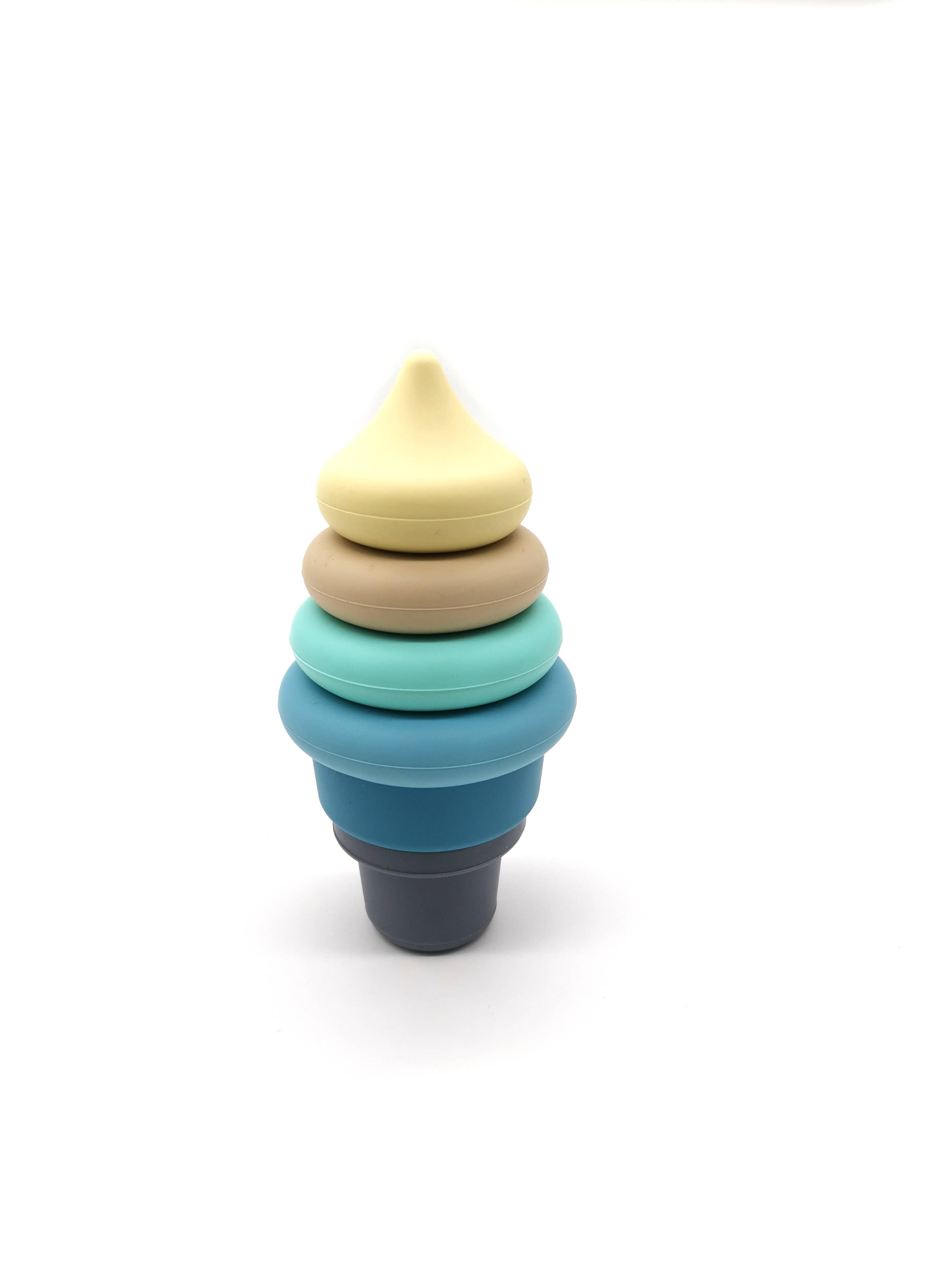 PETIKIDS - Wholesale Stacking Rings Game - Baby - Montessori Educational Toy - Stackable Silicone Ice Cream9