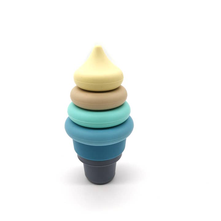 PETIKIDS - Wholesale Stacking Rings Game - Baby - Montessori Educational Toy - Stackable Silicone Ice Cream9