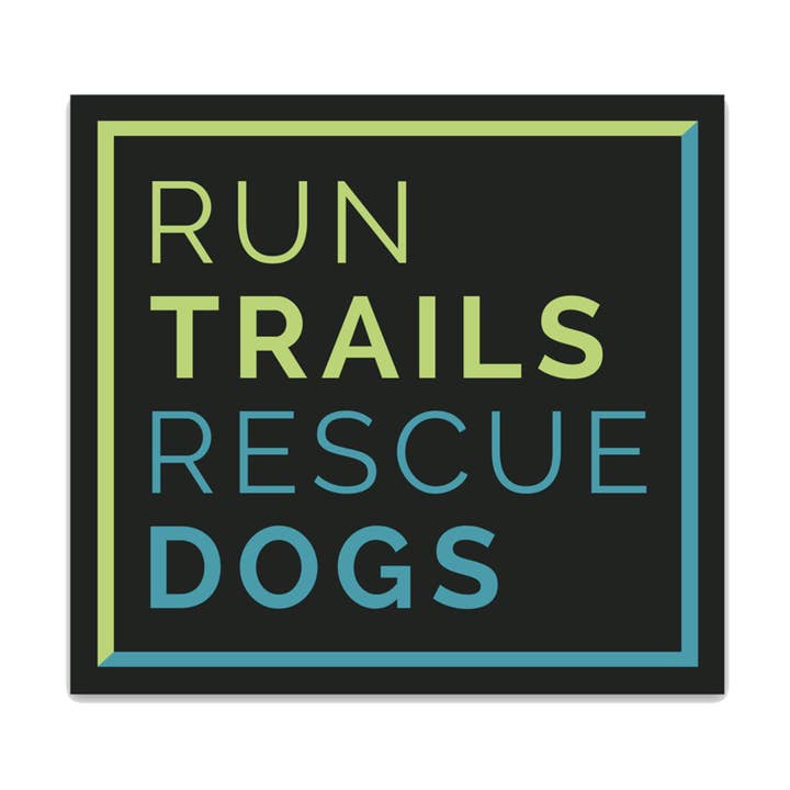 Autocollant en vinyle "Run Trails Rescue Dogs" pour la vente par MuttRuk