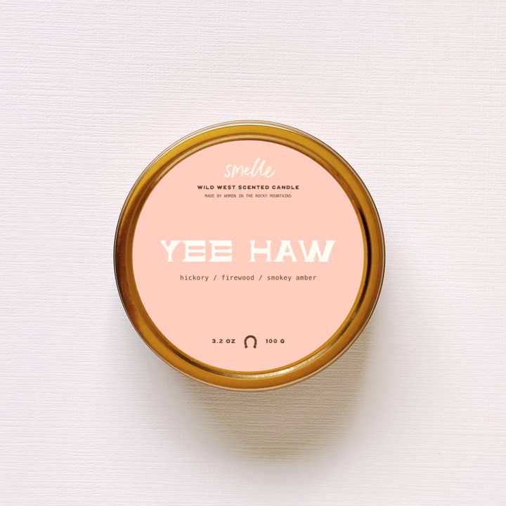 Vela de viaje Yee Haw, vela del oeste, regalo de vela vaquera para venta al por mayor de Smelle Scent Co.