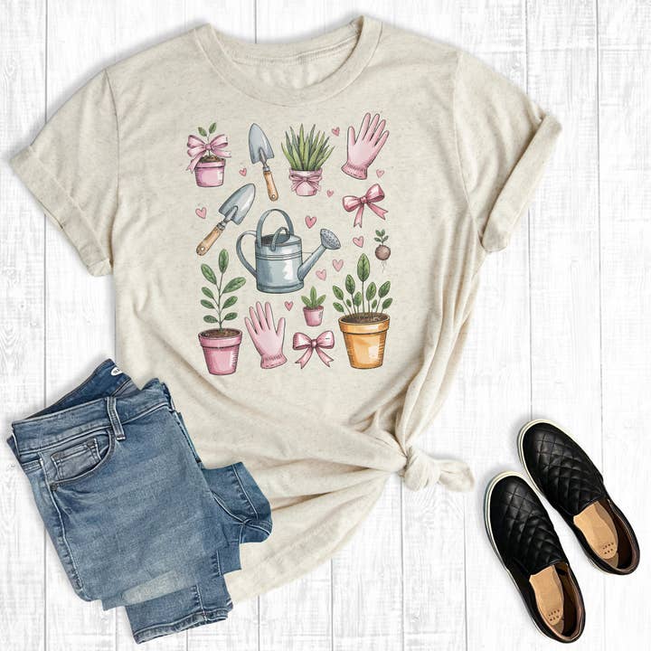 Summer Floral Gardner Coquette Graphic Tee for wholesale by The Way Down South