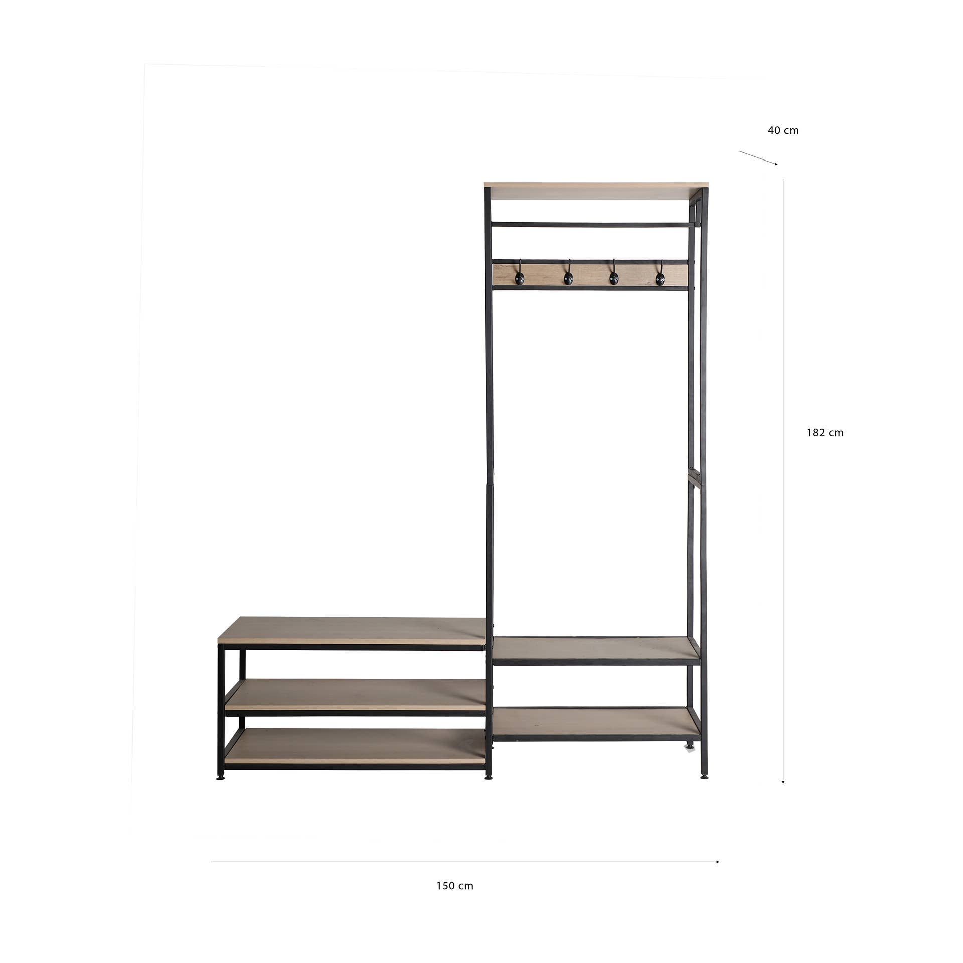Kodu - Venta al por mayor Percheros - Perchero Henche, De Hierro, En Color Negro/Natural0