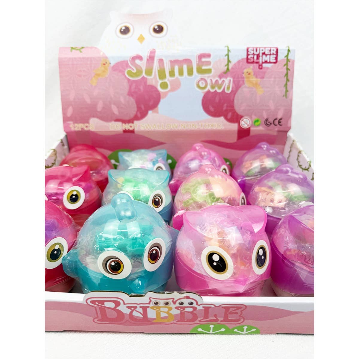 COULEURS ASSORTIES Jouet Surprise Slime Hibou en vente sur Faire5