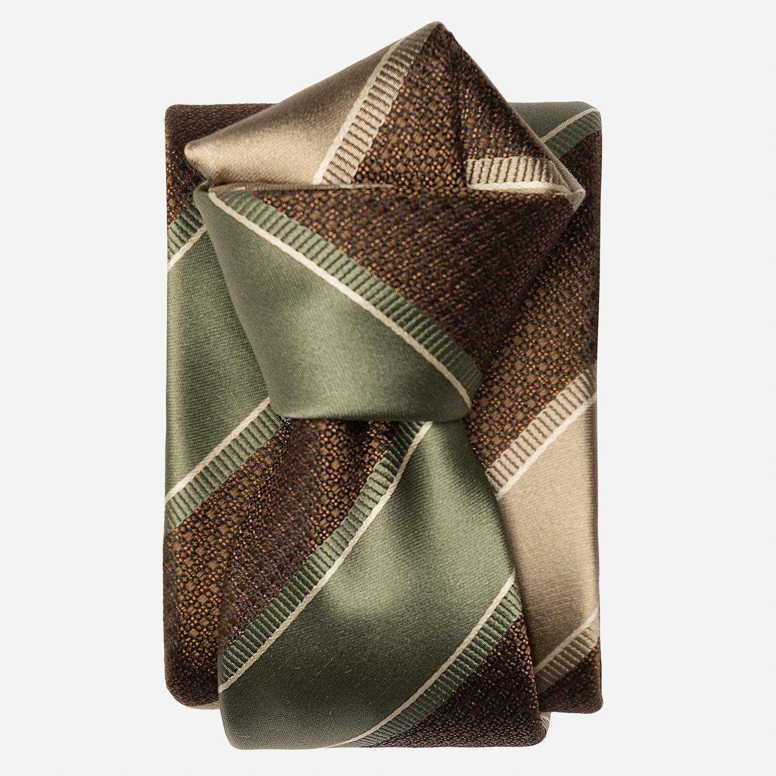 Elizabetta Made in Italy USA – wholesale Necktie – Men’s – Ferrari - Silk Jacquard Tie - Green and Brown0