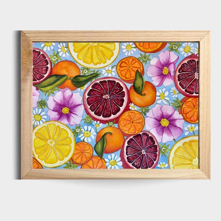 Sommar Citrus Akvarell Konst 11"x14" Skriv ut för wholesale av Chloe Marie Hourdequin Designs