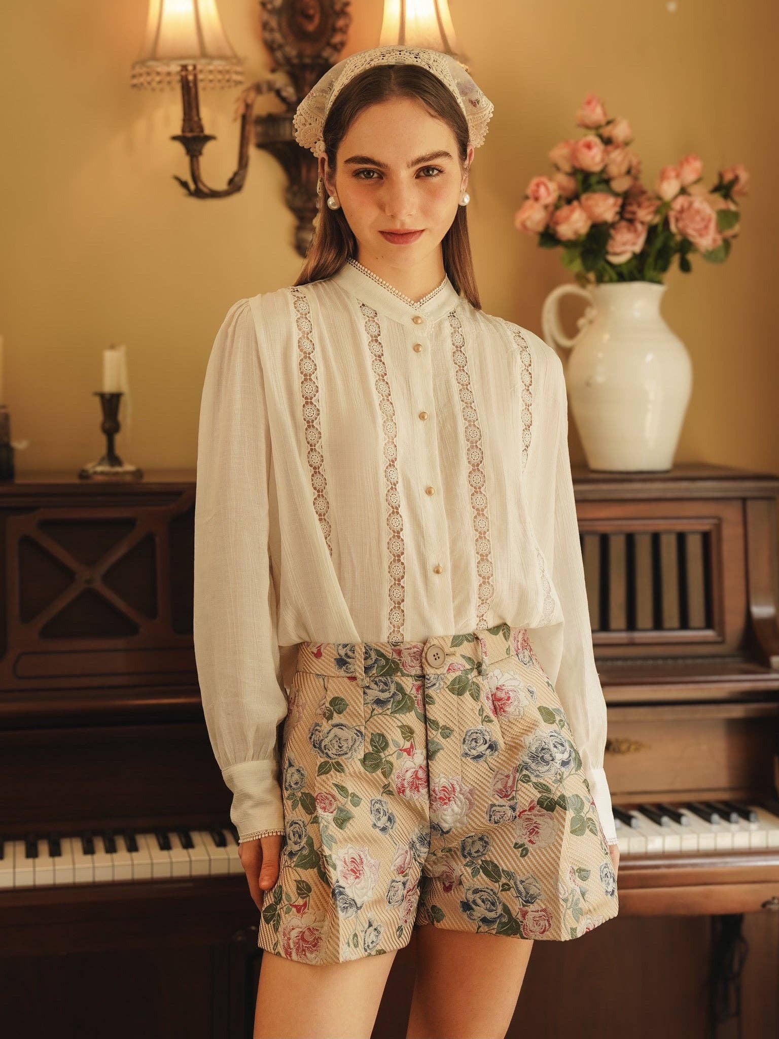 ROSIE POSIE - Wholesale Blouse - Women's - RP2225 - Vintage-Inspired Lace Trimmed Blouse6