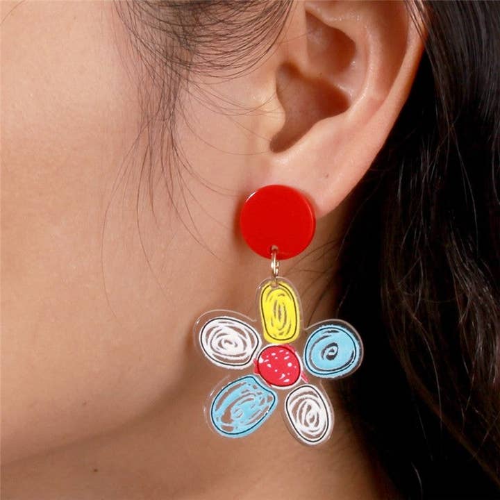 Fashion Rainbow Flower øreringe for engroshandel hos MoodGold