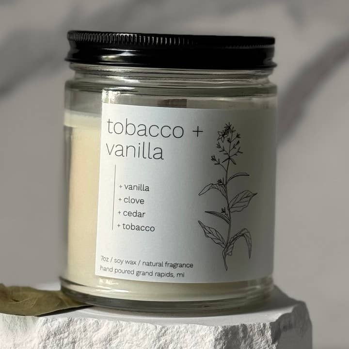 Vela de Soja Classic +Baunilha 7oz Cera de Soja por atacado de sable candle co.