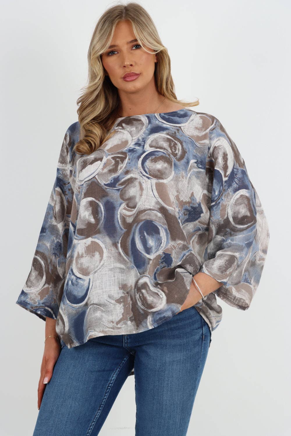 Miss Bold – wholesale Blouse – Women’s – Italian Circle Print Cotton Top18