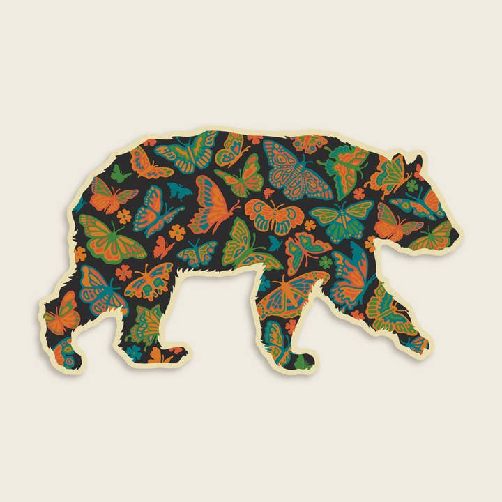 Bear & Butterflies | Vinyl Sticker for wholesale by John Vogl