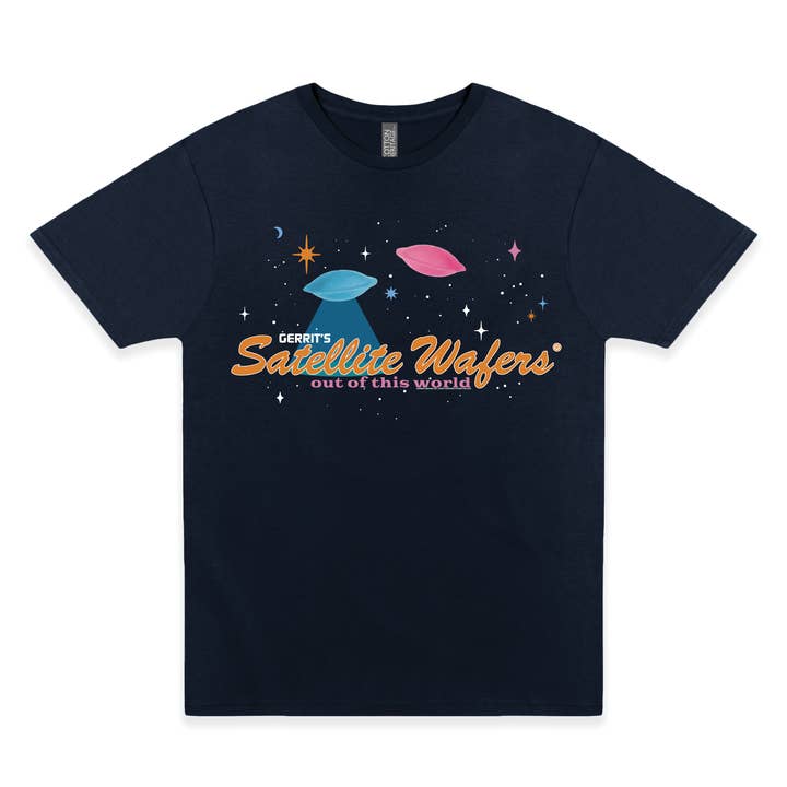 Gerrit’s Satellite Wafers® Out of this World Tee for wholesale by www.sweetvintagetees.com