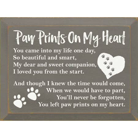 Patas no meu Coração (Cão/Luto de Gato) Sinal de Madeira por atacado de SAWDUST CITY