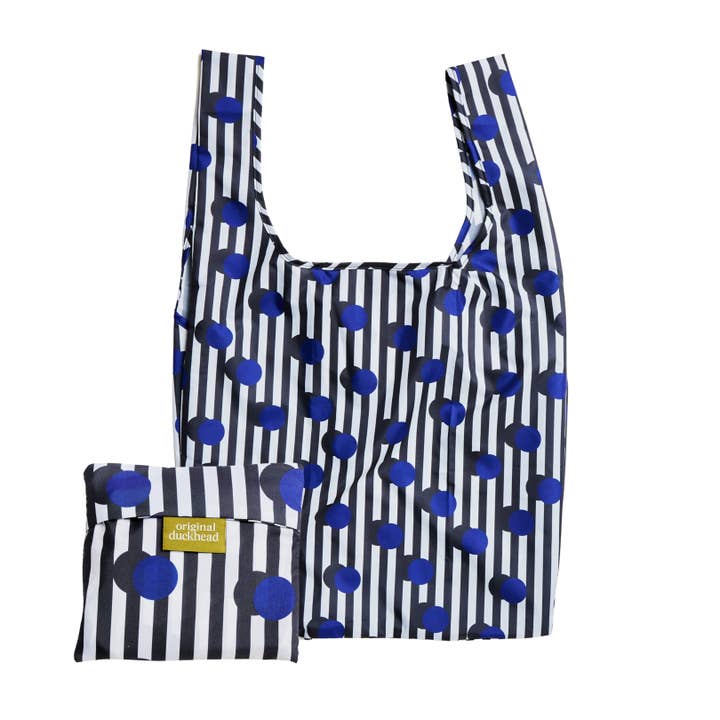 Polkastripe Pattern Reusable Eco-Friendly Tote Bag for wholesale by Original Duckhead USA